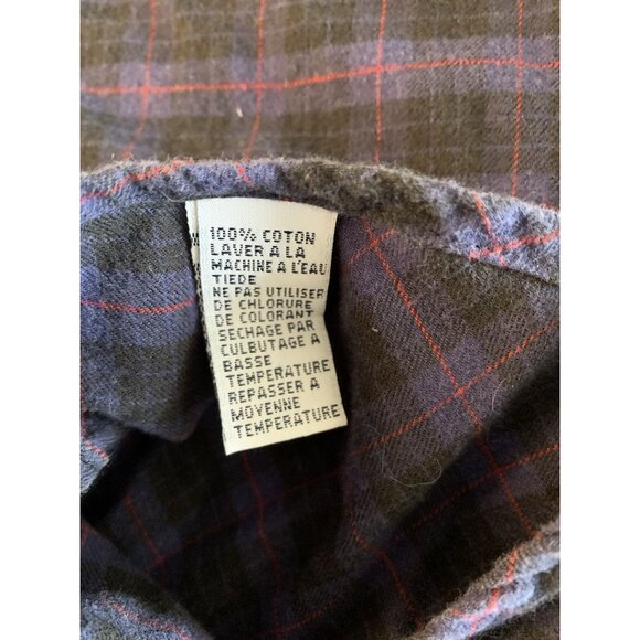 Vintage Polo By Ralph Lauren Purple Button Down Plaid Flannel Made In Canada - Picture 8 of 8